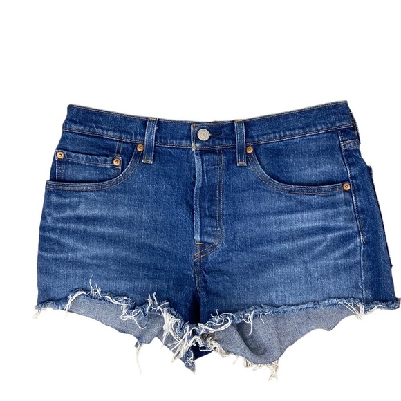 Levi’s 501 Cut Off High Rise Denim Shorts Size 27 - Picture 2 of 6